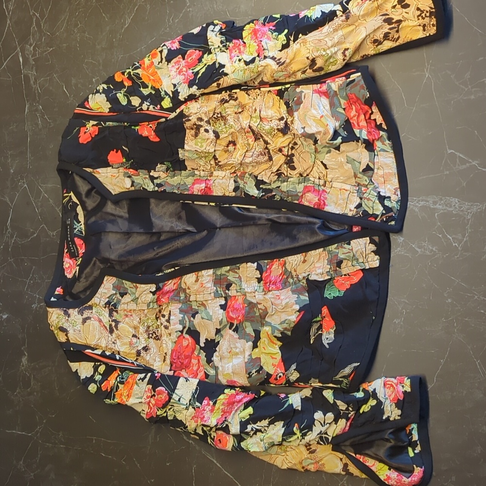 Zara Floral Patchwork Jacket Cardigan